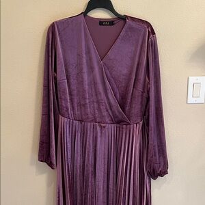 Elegant Purple Velvet Dress Long